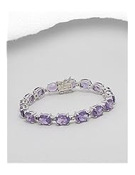 Amethyst Bracelet In 92.5 Sterling Silver