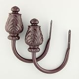 A&F Rod Decor - Tulip Drapery Holdbacks, set of 2, Mahogany