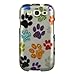 Dog Paws Hard Plastic Spotted Diamond Phone Protector Cover foar Samsung Galaxy S III All Carriers