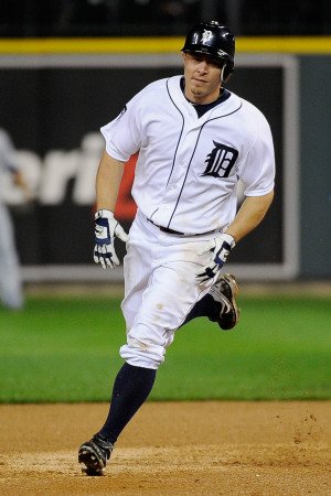 Texas Rangers v Detroit Tigers - Playoffs Game Four, Detroit, MI - October 12: Brandon Inge Photographic Poster Print by Kevork Djansezian, 12x18