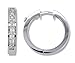 One Carat Channel Set Diamond Earrings in 14k White Gold (with Safety Lock)