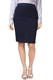 Autograph Pure Cotton Geometric Broderie Pencil Skirt