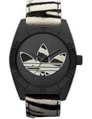 Adidas Unisex Santiago ADH2783 White Leather Quartz Watch with Black Dial