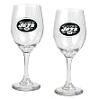 New York Jets 2pc 14oz Wine Glass Set - Primary Logo NFL Football
