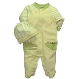Little Me Baby Boy 2 Piece "Alligator" Footie & Hat Set Green 6 months