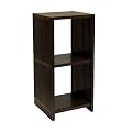 Seville Classics Foldable 2-Shelf Cube - Mocha