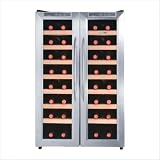 Deluxe 32 Bottles Dual Zone Double Doors Wine Cooler