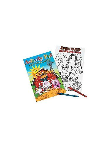 Farm Animal Activity Pads with Crayons (1 dz)