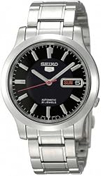 Stainless Steel Seiko 5 Automatic Black Dial