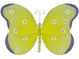 Hanging Nylon Butterfly Decorations - nursery bedroom wedding party shower room wall dcor 5 Yellow Samantha