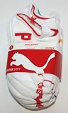 Puma Boy’s No Show Sportlifestyle Supersoft Socks 6 Pair – Sock Size: 7-8.5 – White with Multi-color Trim