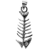Bone Fish Sterling Silver Pendant Necklace