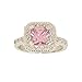 Classic Engagement Style Ring in Pink Princess Cut Cubic Zirconia