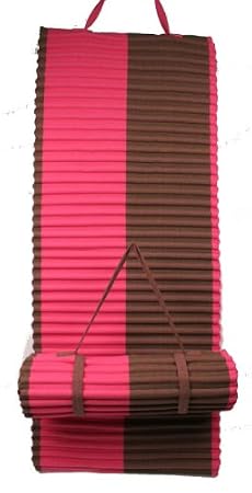 Roll Up Shoulder Strap Beach Mat - Two Tone Pink Brown