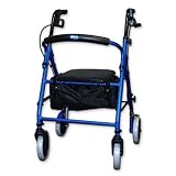 Soft Seat Aluminum Rollator With Round Back Color: Black