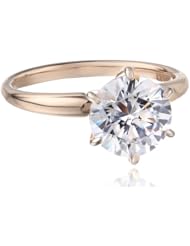 14k Gold Round-Cut Solitaire Ring Made with SWAROVSKI ZIRCONIA (2 cttw)