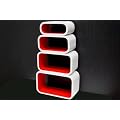 Design Regal Lounge Cube 4er Set verschiedene Farben, Innenfarbe:Rot