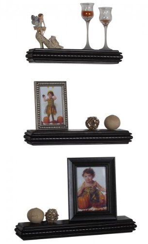 Braided Ledge Shelf - Set of 3 Espresso See Description