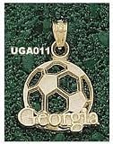 Georgia Bulldogs Georgia Soccer Ball Pendant - 14KT Gold Jewelry