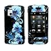 Blue Hawaii Flower Black Snap on Hard Cover Protector Faceplate Skin Case for LG Vu Cu920 + Belt Clip