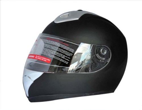 Dot Adult Matt Black Full Face Motorcycle Street Helmet (XL:23.75-24.25 inches)