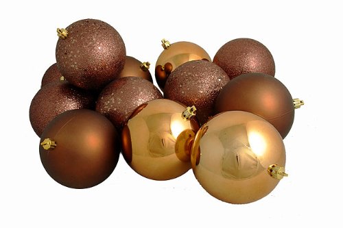 Vickerman 4-Finish Ball Ornament, 100mm, Mocha