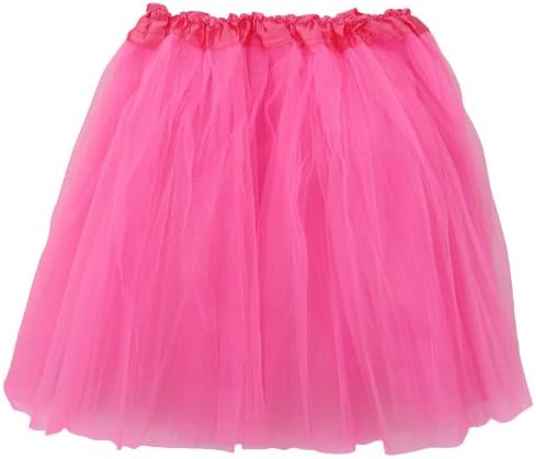 Plus Size Child's Costume Skirt - Three Layer Princess Ballerina Ballet Tutu (Neon Pink)