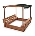 Badger Basket Covered Convertible Cedar Sandbox with Canopy and Bench Seats