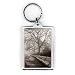Park Benches lined up under the canopy of mature trees in their skeletal splendour - Acrylic Keyring - Art247 - Standard Size