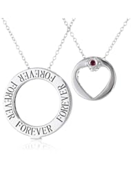 ELLE Jewelry "Forever" Cutout Heart Sterling Silver Necklace, 18"