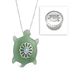 SAVE $45 - Aventurine Turtle Pendant with Matching Treasure Box $24.99