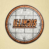 Illinois Fighting Illini 12 Art Glass Clock