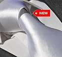 Krawatte von Milano Exclusive, Unifarben, Weiss