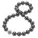 Zeeme Fashion - 377050002-2-45 - Collier Femme - Perles Noires - Fermoir Boule Strass - 45 cm