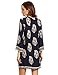Floerns Women's Bohemian Neck Tie Floral Print Ethnic Style Shift Dress Black XL