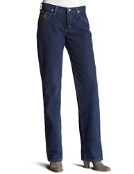 Wrangler Women's 20x Tulsa Low Rise Slim Fit Straight Leg Jean, Dark Stone Denim