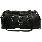 Vintage Recycled Rubber Large Black Beetle Bag
