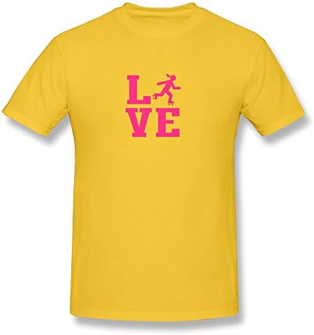 PCY Men's Love Roller Derby T Shirt L Yellow