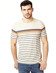 XXXL North Coast Pure Cotton Engineered Striped T-Shirt