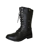 Sweet Beauty terra-01 Women's mid calf combat boot with micro fiber lining