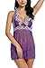 Avidlove Women Outfits Halter Lingerie Mini Nightwear Lace Babydoll Purple L