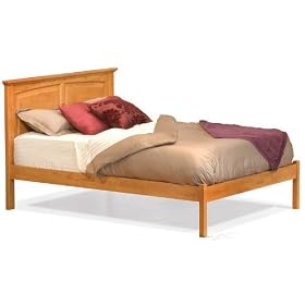 Twin Size Platform Bed with Open Footrail Caramel Latte Finish by Atlantic Furniture