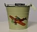 Vintage-style Sage Airplane Baby Bucket