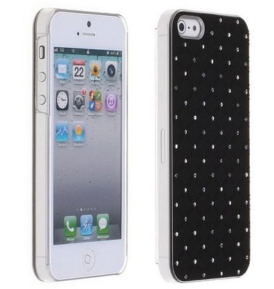 黒ブラックXダイアモンドストーン【iPhone5専用】スマートフォン case ケース キラキラ 可愛い