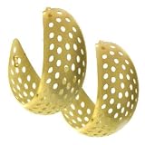 18k Karat Yellow Gold Filled X-Large Round Wide Hoop Earrings 4"
