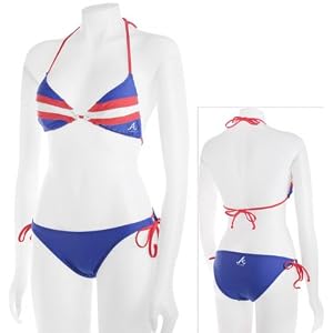 Buy Atlanta Braves Ladies Striped String Bikini by G-III Sports