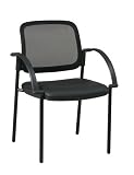 Office Star Visitor s Chair with Screen Back, Leather Seat, and Arms