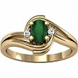 14K Yellow Gold Chrome Tourmaline and Diamond Ring
