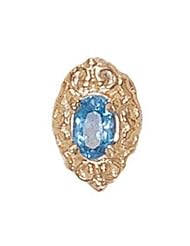 14 Karat Gold Blue Topaz Slide GS148-BT
