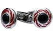Titanium Cufflinks with Black Onyx & Red Enamel